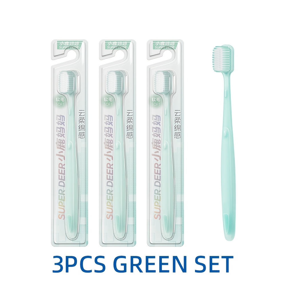 SUPERDEER Soft Bristle Wide Head Toothbrush - 3pcs Set
