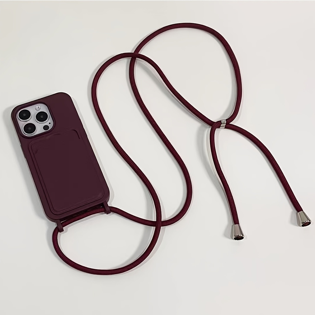 TEMU Phone Case: Travel Essential Bag With Versatile Color Hanging Rope Phone Case, Suitable For Iphone /16 /15 /14 /13/14 Pro/15/16e/16