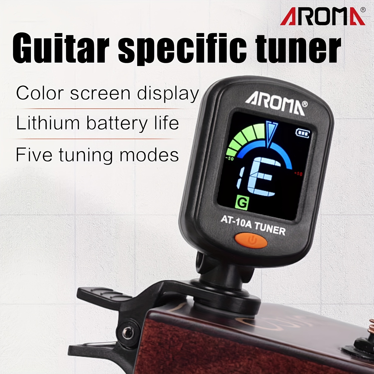 

Aroma At-10a Charging Color Screen Tuner Electric Wood Guitar Bass Ukulele Universal Corrector Beginner Tuner