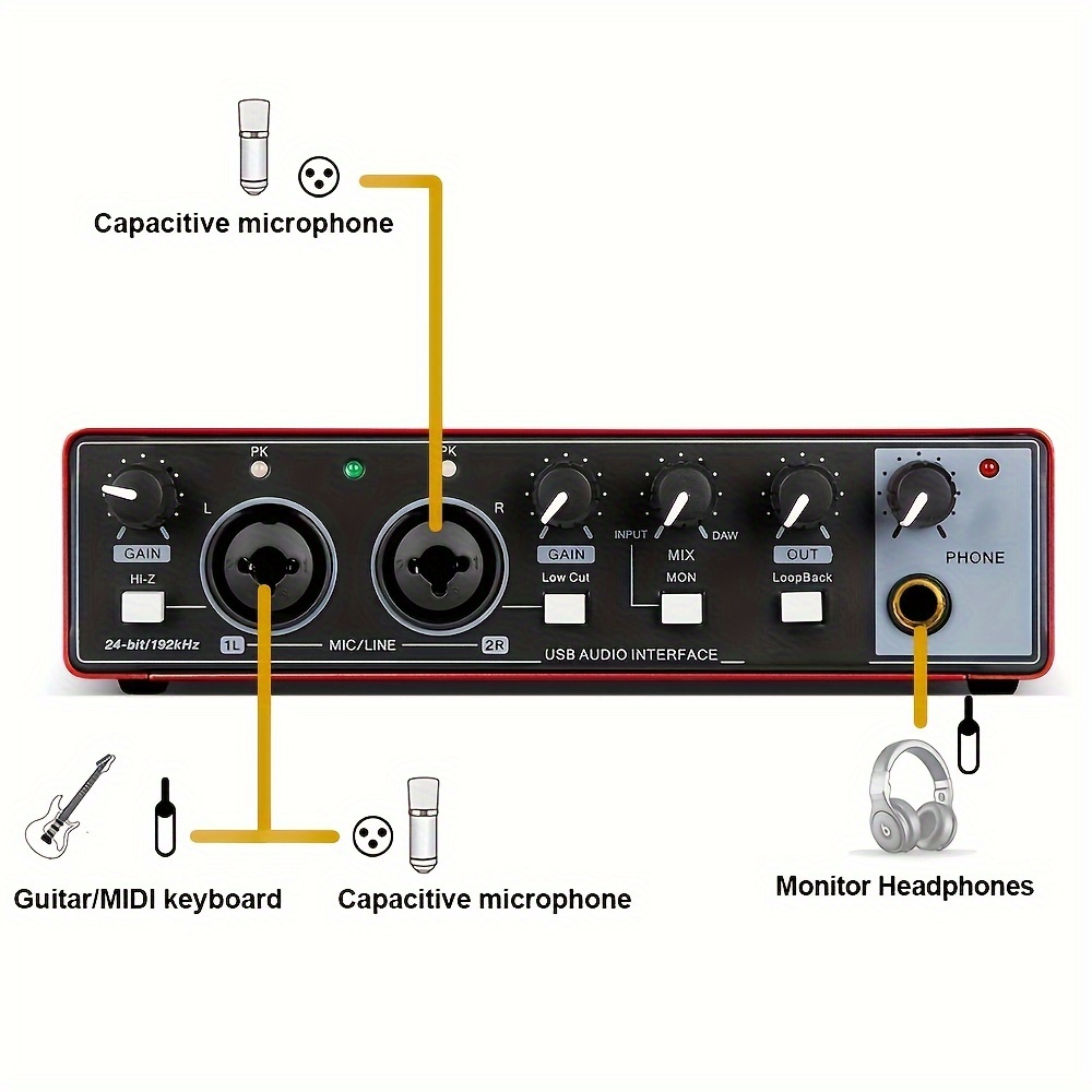 Amazon.com: USB Audio Interface for PC Computer Recording
