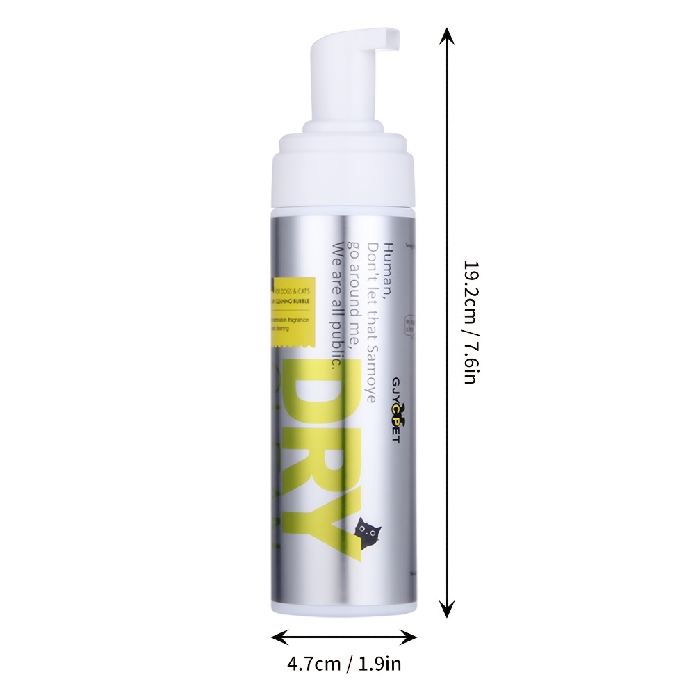 Image of 1x 200ml Cleaning Foam, Waterless Shampoo For Dogs And Cats, Method, Needed, Ideal For Hard-to-clean Pets, Plastic Material, Uncharged - Pet Grooming Made Simple