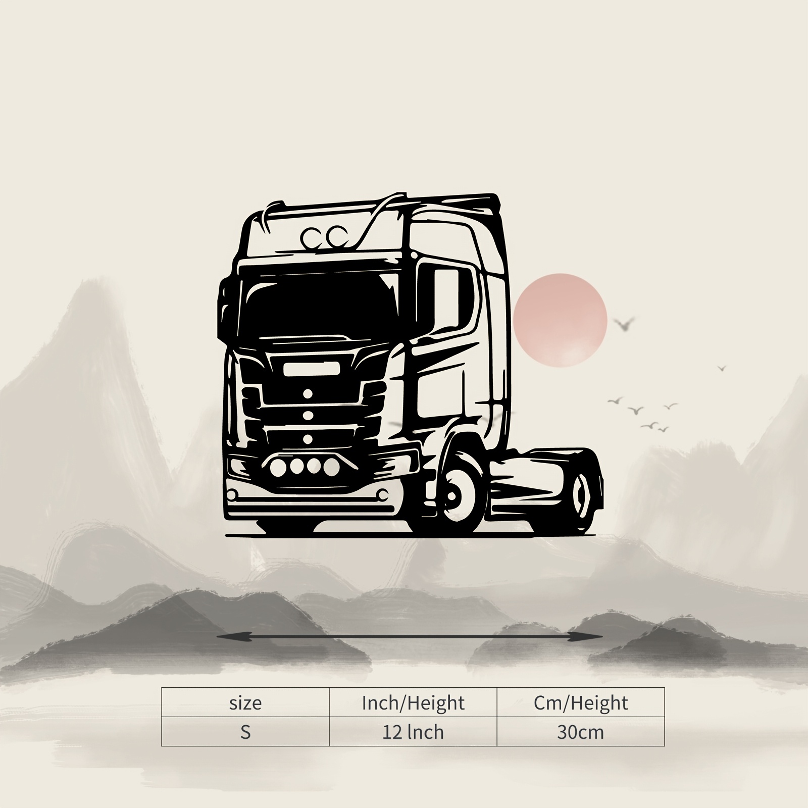 TEMU 1pc Truck Metal Wall Art, Dynamic Truck Statue Mural, Ideal Gift For Father's Day, Day, Truck Enthusiasts, Weather-resistant Metal Wall Decor
