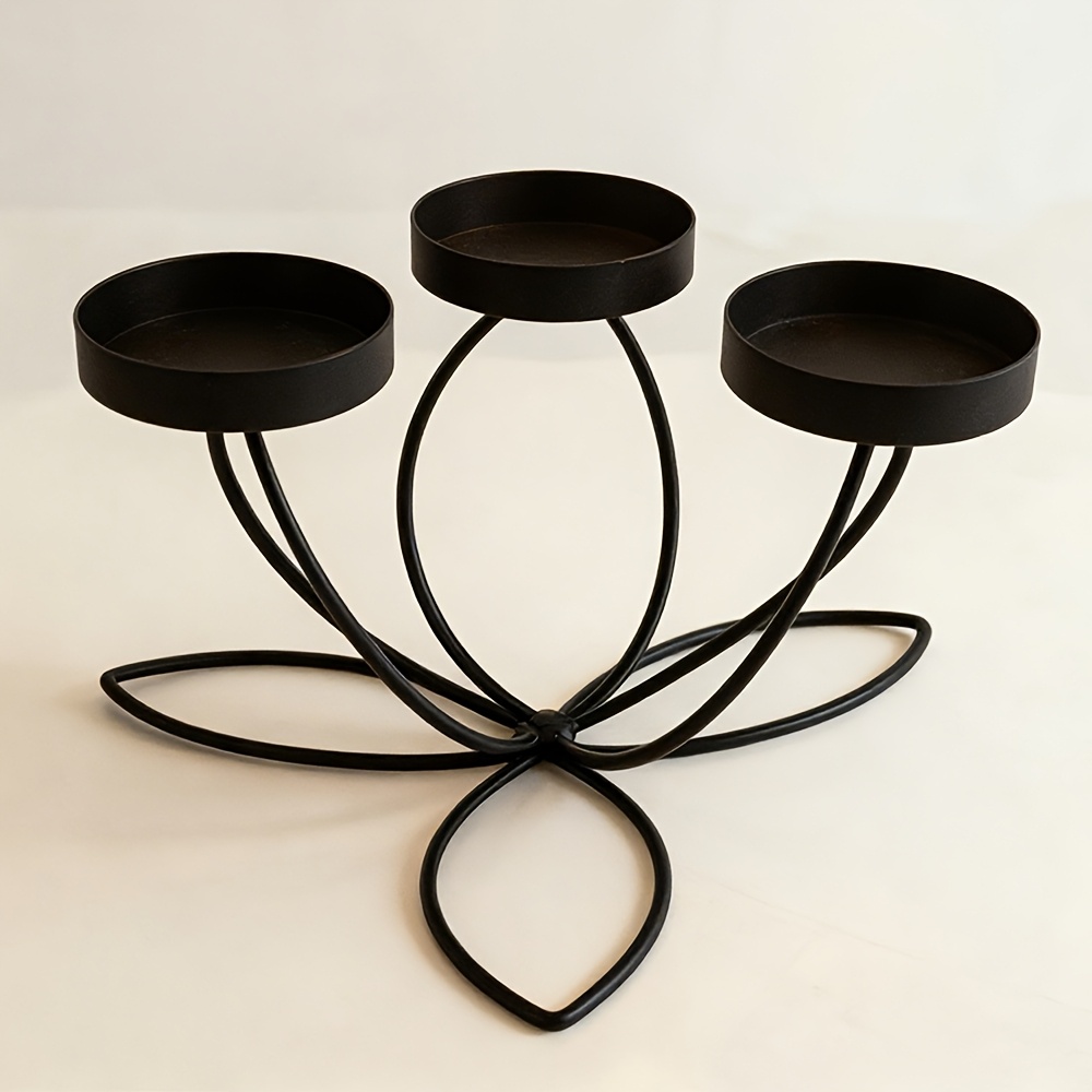 TEMU 1 Elegante de metal - Exquisito de mesa para , banquetes y decoración del hogar - de metal duradero - Compatible con velas reales o artificiales