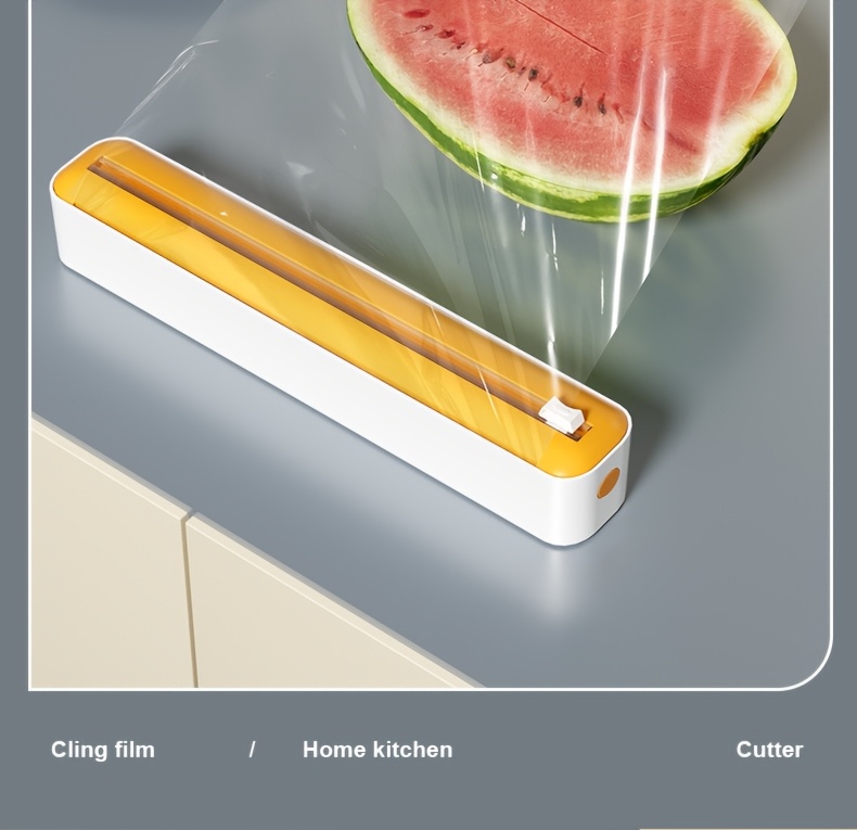 1pc   sliding cling film cutter disposable plastic wrap slicer for kitchen and restaurant use details 5