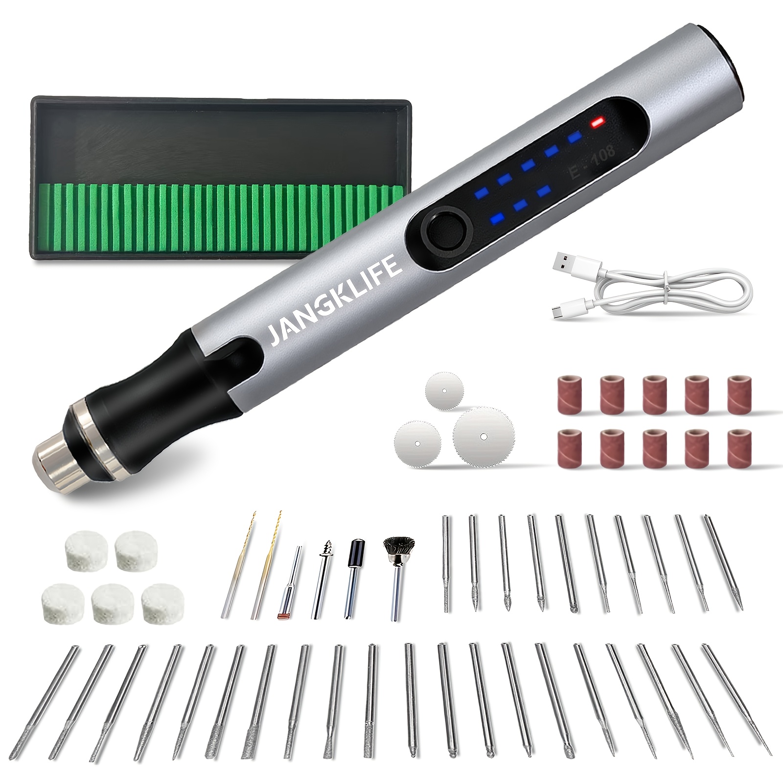 TEMU Cordless Rotary Tool Rechargeable Engraving Pen With Battery Electric Adjustable Speed Carving Pen Portable Wood Engraving Tool For Sanding