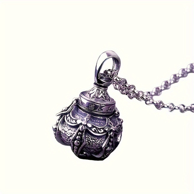 Vintage Copper Pendant Necklace with Perfume Box Accessory