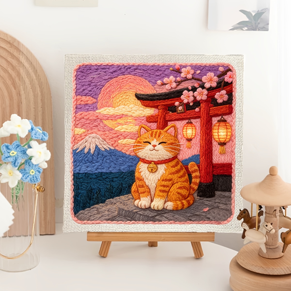 Punch Needle Embroidery Kit with Hoop, Beginner Friendly