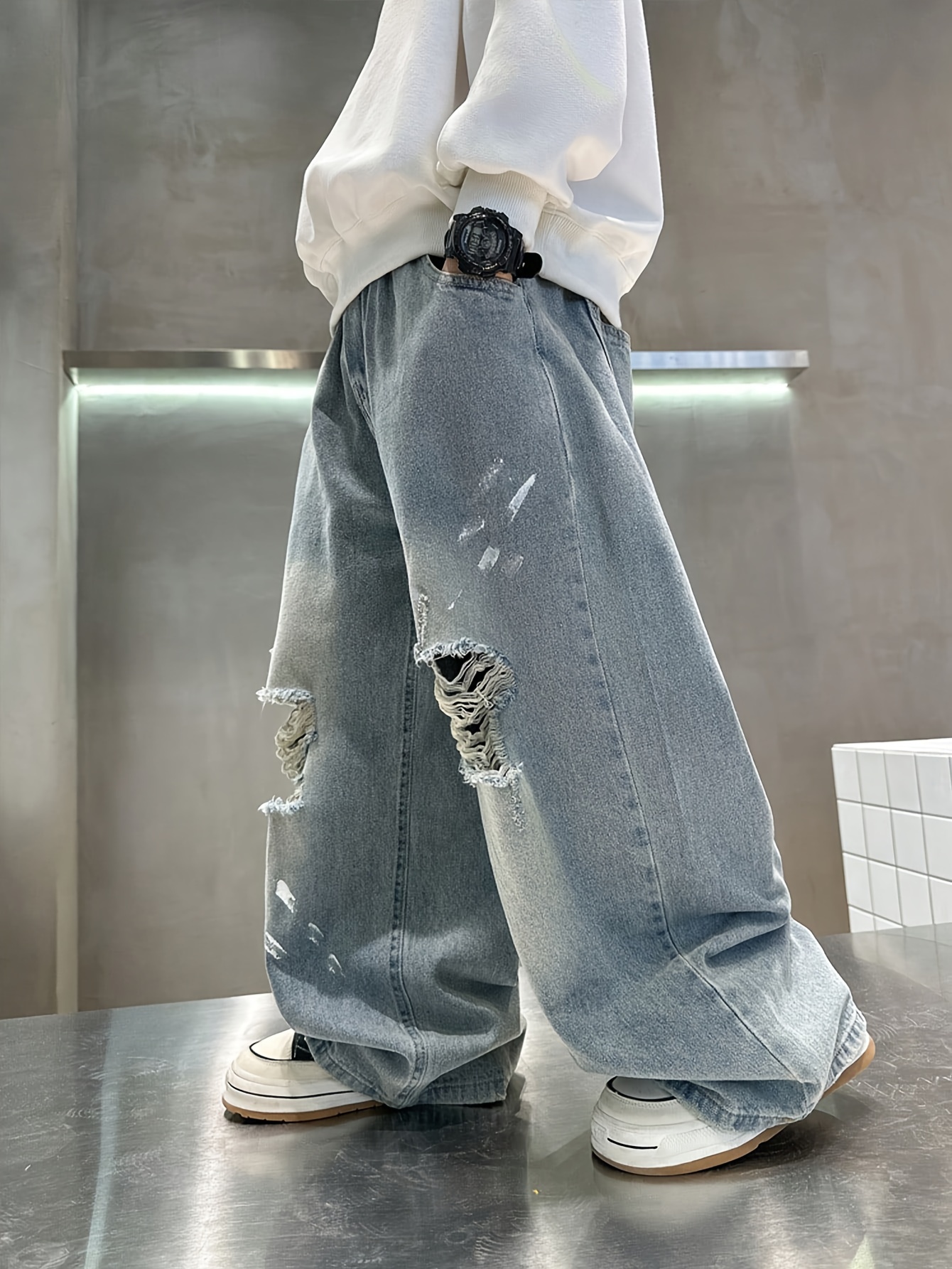 Xingfenly Summer Men' Jeans Thin Section Slim Straight