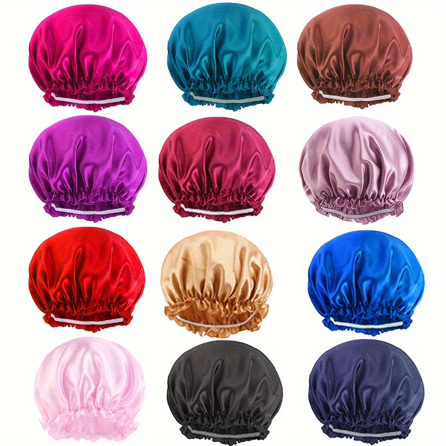 

Large Satin Sleep Cap, Adjustable Elastic Band, Hair Bonnets For Women, Night Sleeping, Hair Care Bonnet For Curly Braided Hair