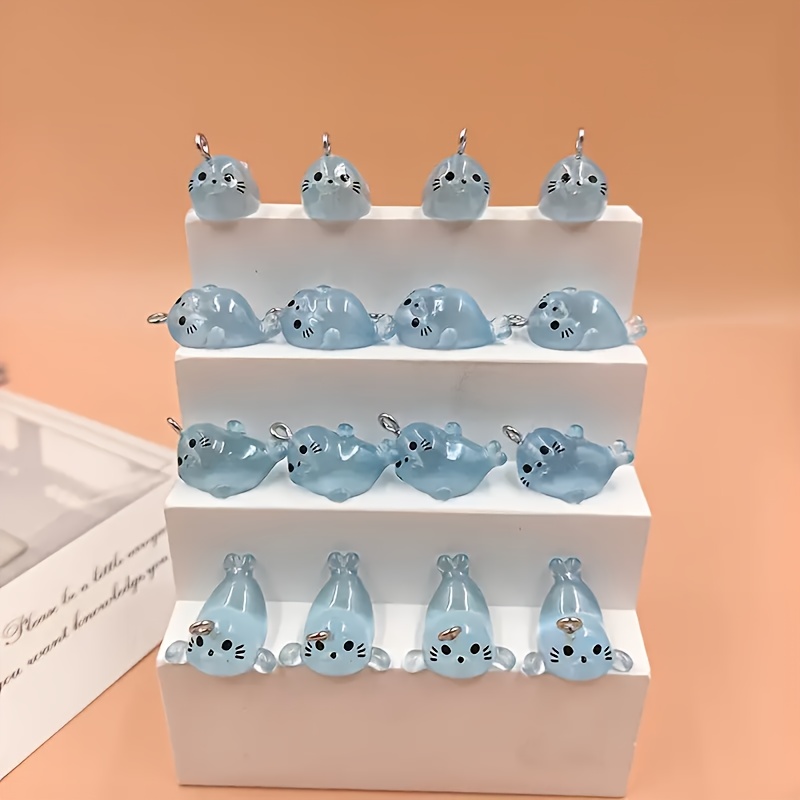 Image of 16pcs Simulated -the-dark Seal Pendants, -the-dark Marine Animal Charms, Suitable For Diy Necklaces And Jewelry Making
