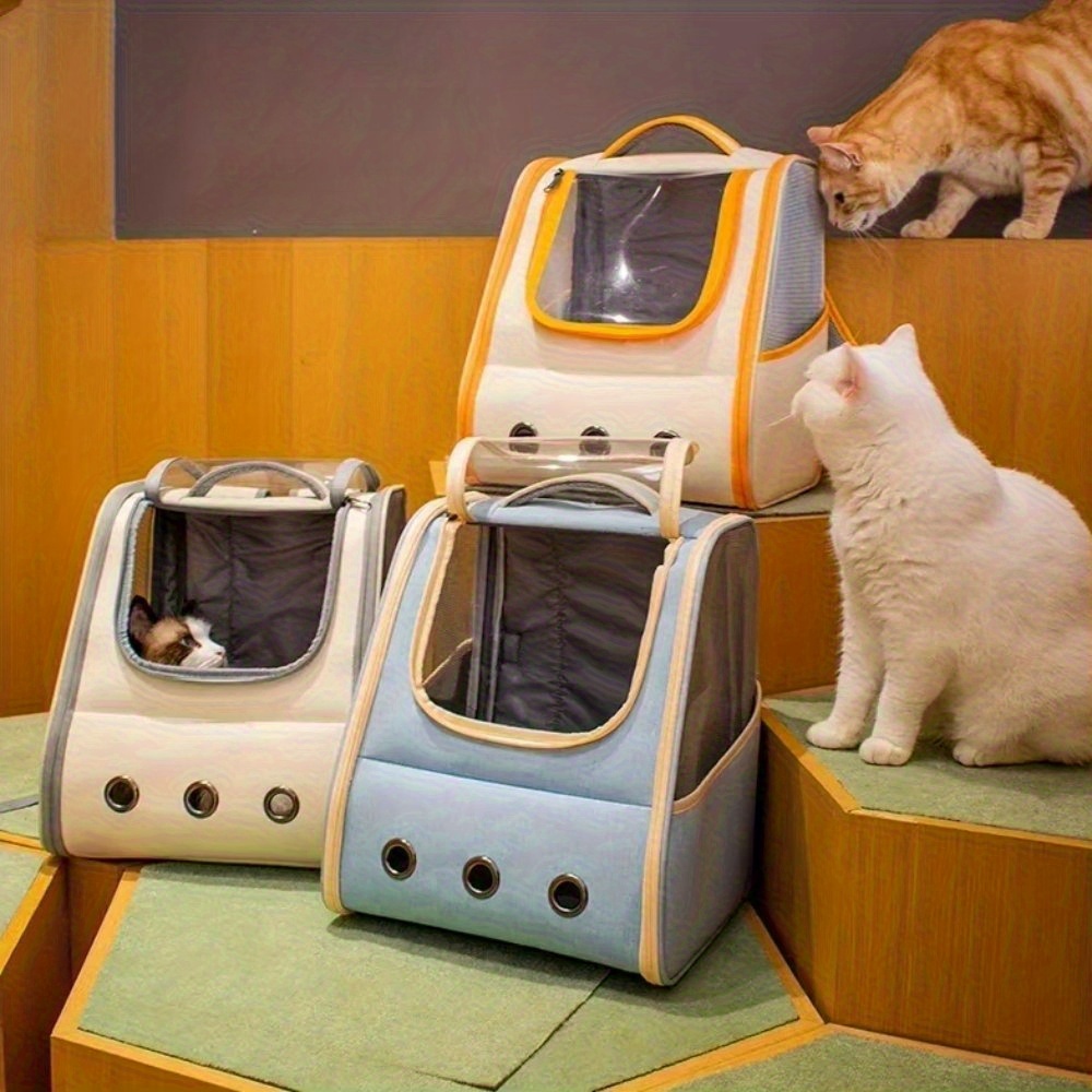 foldable cat backpack carrier lightweight breathable pet travel bag with 8kg capacity   ventilation mesh carry on backpack mode hiking camping carrier for small pets hands free   seniors friendly