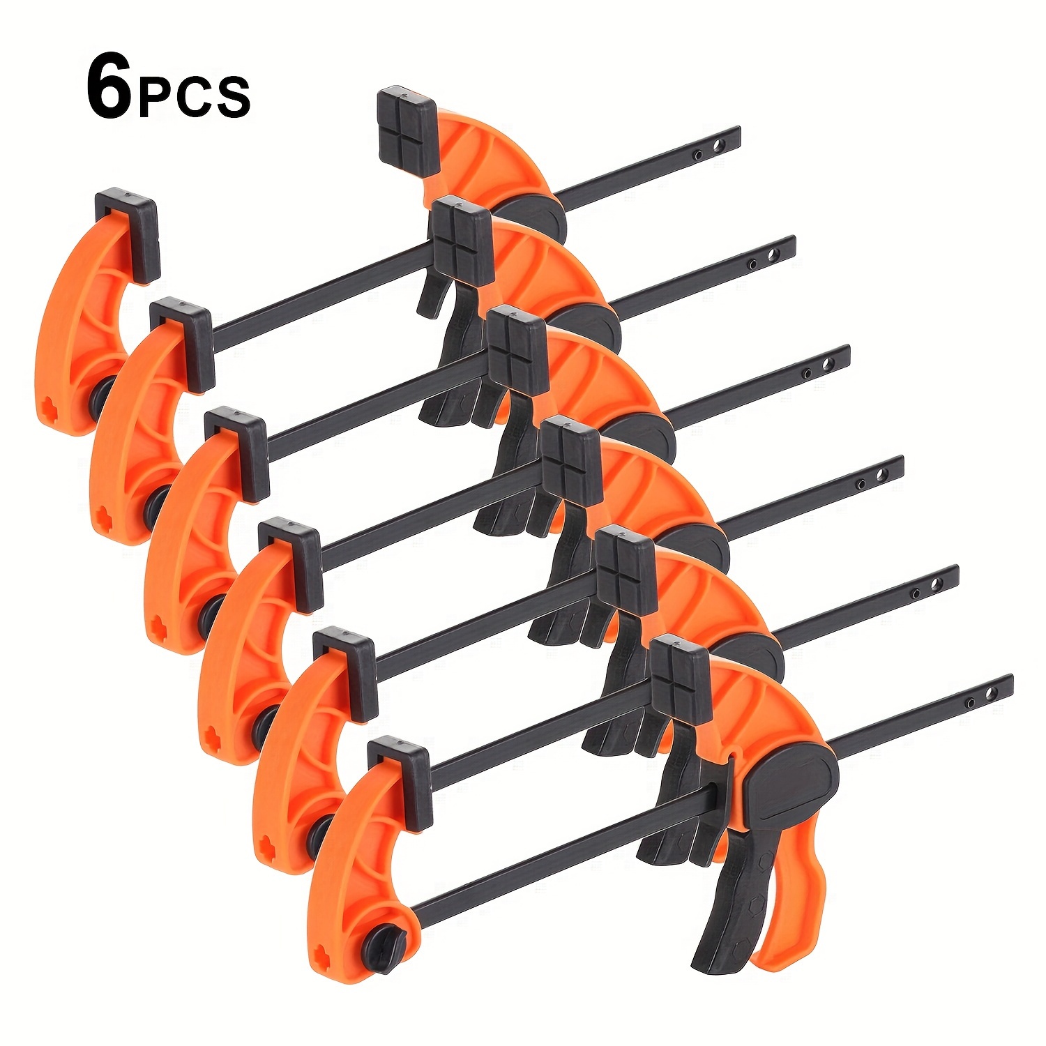 

6pcs 6-inch C-clamp Woodworking Clips - Pe Material, Ideal For Carpentry, Renovation & Crafts