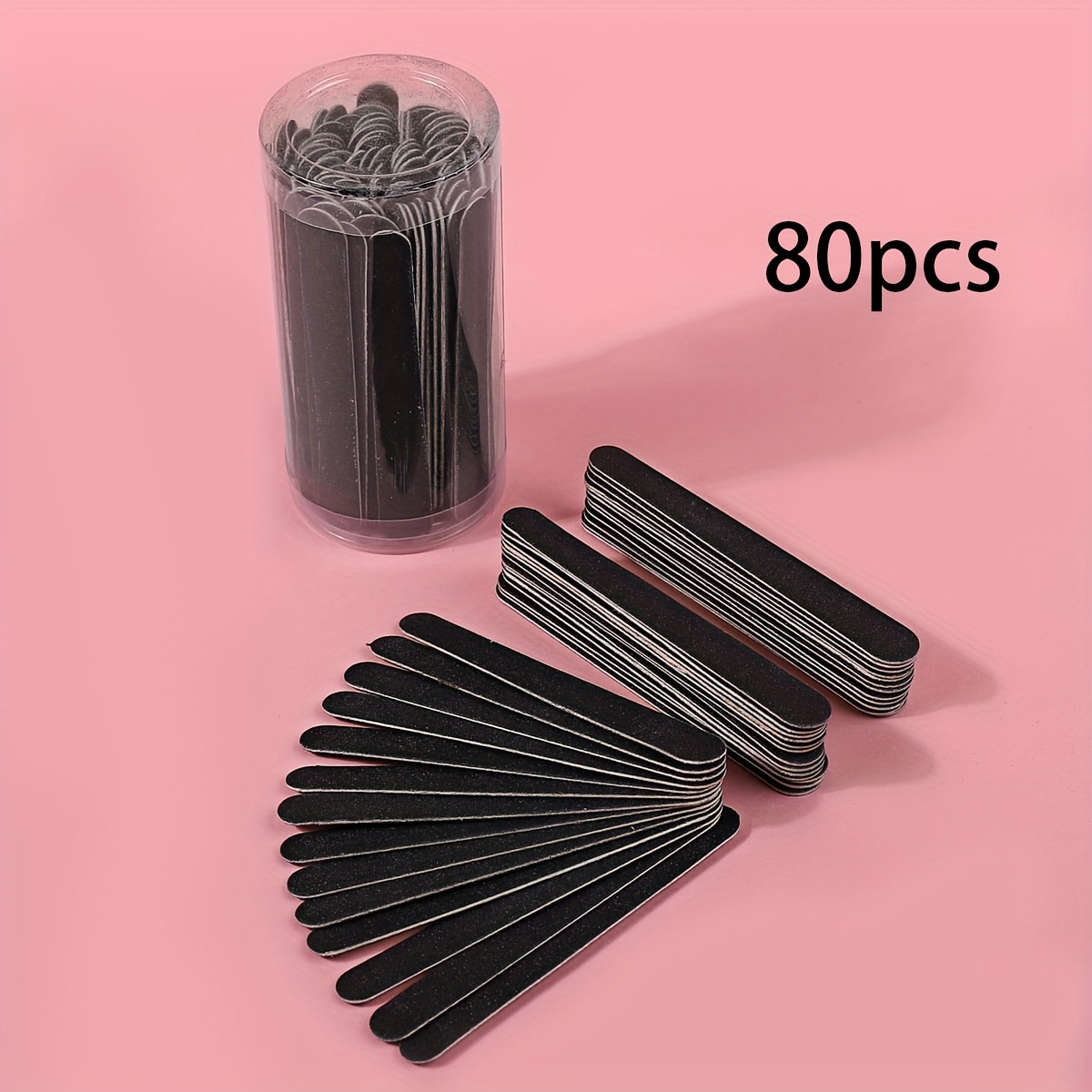 Image of 80pcs Nail Files Sanding Round For Nail Art Tips Manicure Tool Sandpaper Nail File For Salon