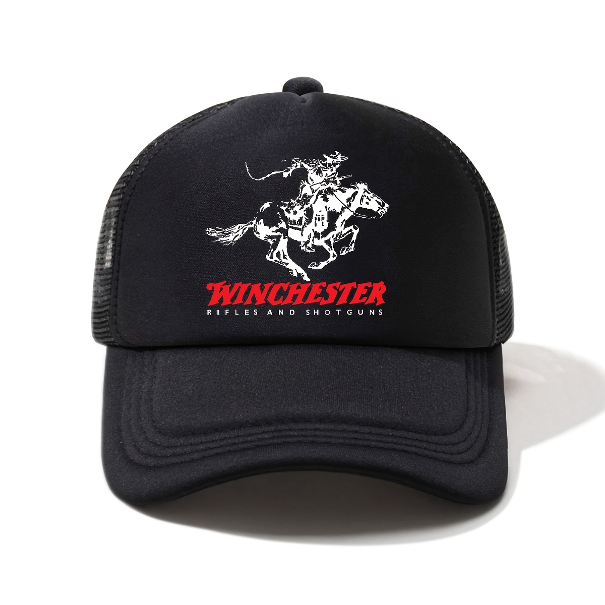 

1pc Winchester Rifles And Shotguns Mesh Baseball Cap - Navy Blue, Lightweight Outdoor Sun Hat For , Casual Wear Cap| Cap|lightweight Cap