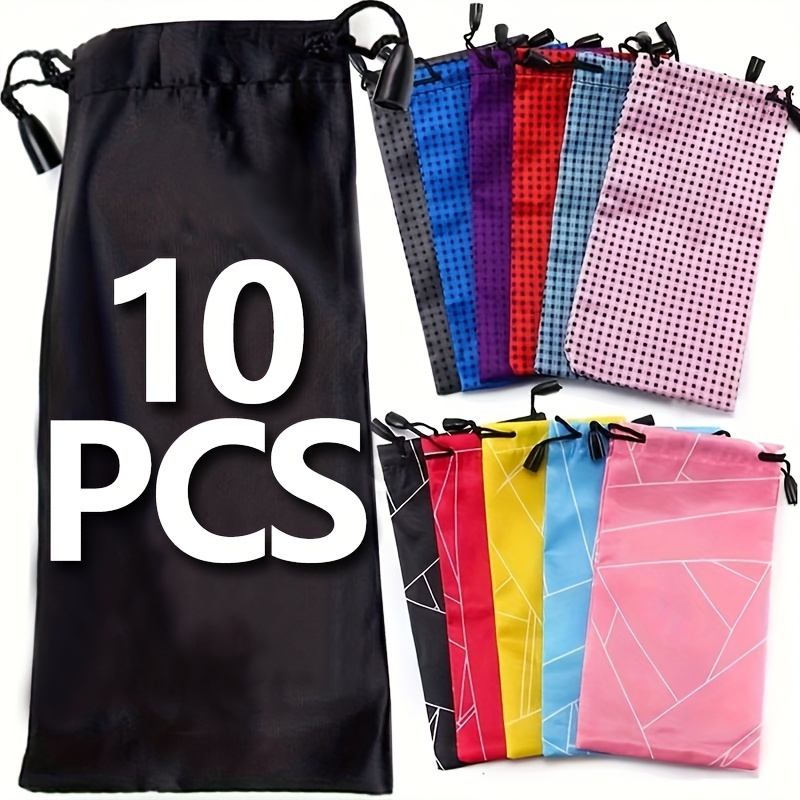 

10pcs Nylon Glasses Pouches - Portable Microfiber Dustproof Storage Bags For Glasses