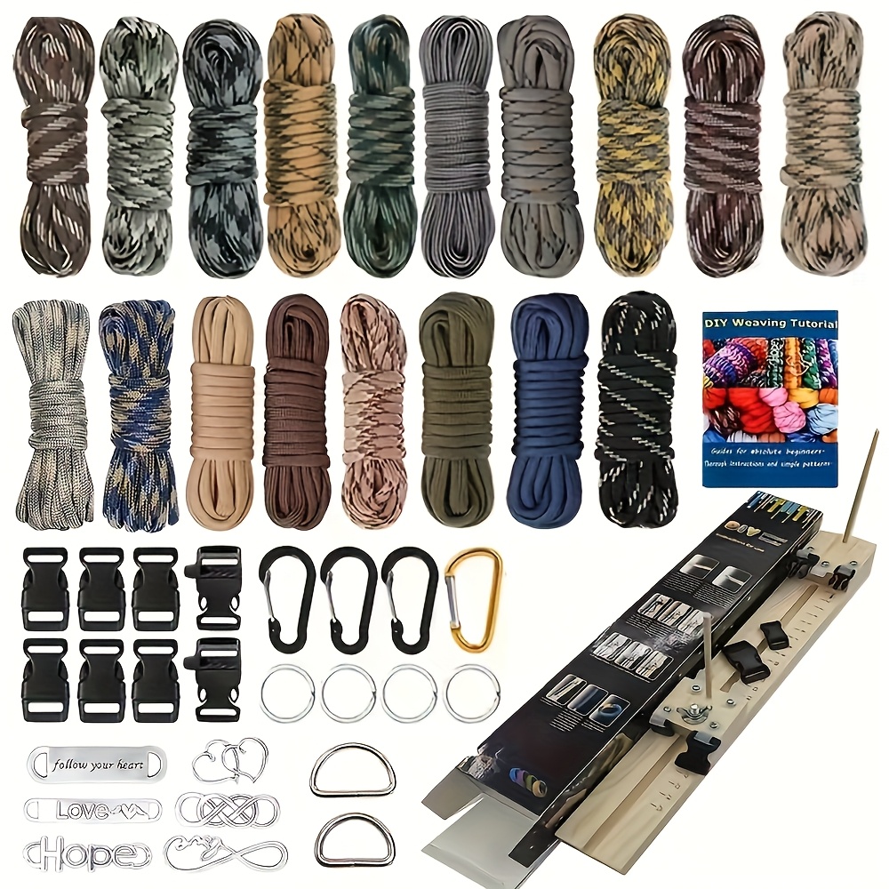 TEMU Kit Completo per Intrecciare da Esterno a 7 con Guida Didattica - per Braccialetti, Portachiavi e - Colori Assortiti