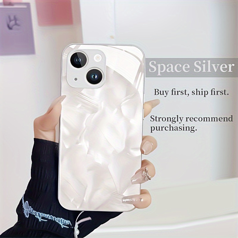 

Creative Texture Pattern Metal Paint Tempered Glass Phone Case New Protective Case Suitable For Iphone 15/14/13/12/11/x/xs/xr/xs/pro/max/plus