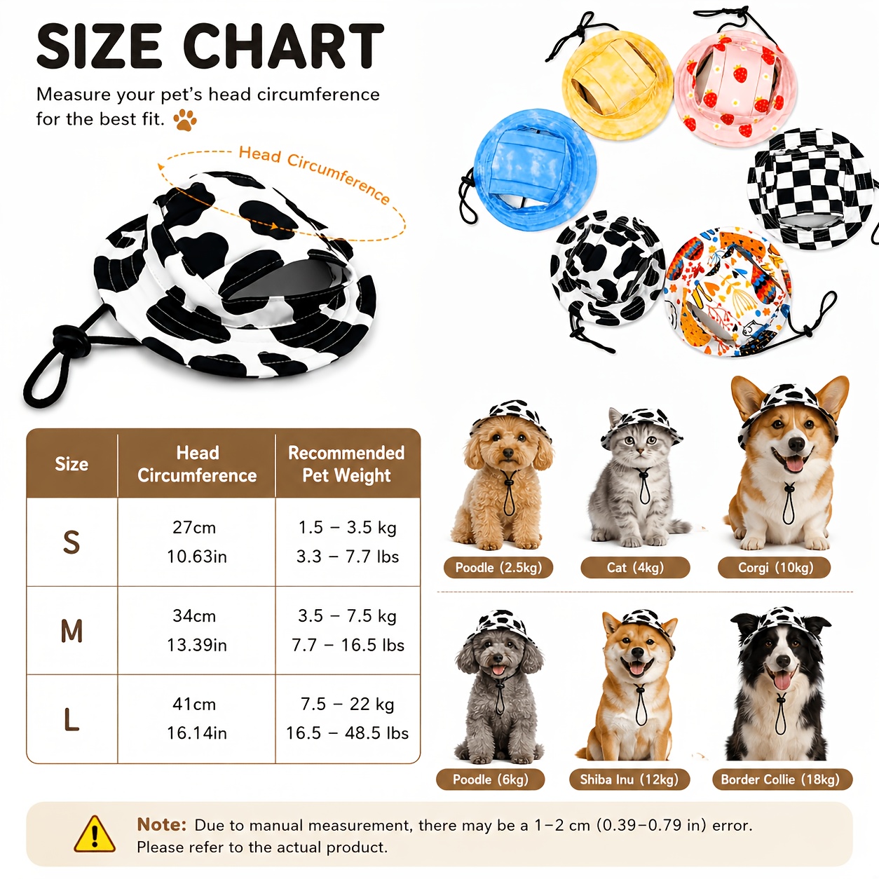   anti choking hat with adjustable strap ear exposing design fishermans cap pet headwear sun protection hat for summer Product details 10