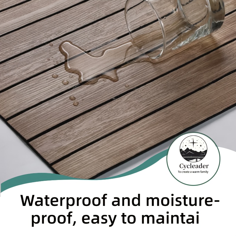 7pcs/14pcs Cycleader 3D Retro Wood Grain Grille Style Self-Adhesive Wall Stickers, Three-Dimensional Grooved Design Realistic Wood Grain Texture, Peel And Stick PVC No Trace Self-Adhesive Wallpaper, Kitchen Waterproof And Anti-Fouling Baffle