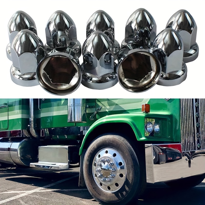 

Chrome Abs Truck Lug Nut Covers - Push-on Fitting For 33mm/1.3inch Lug Nuts - Semi Truck Compatible