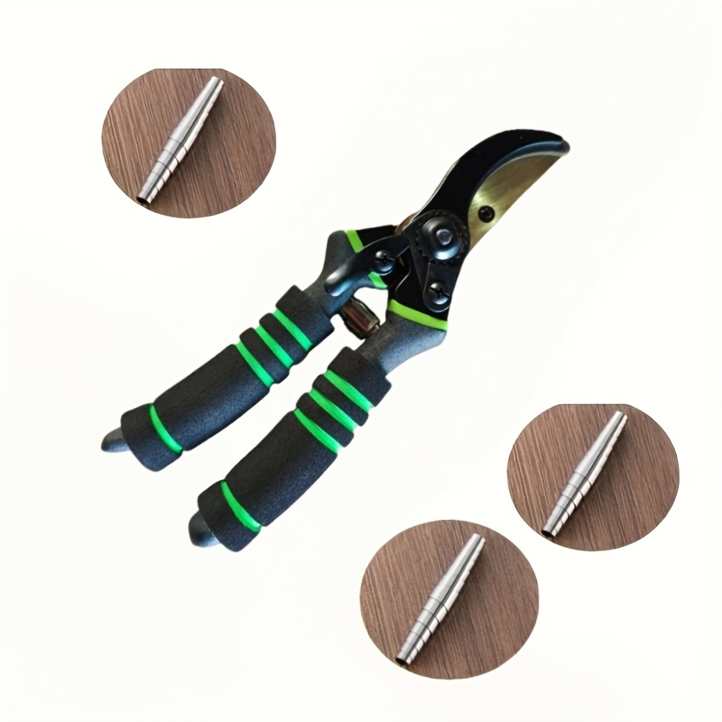 TEMU 4pcs Set Includes A Professional Titanium Alloy Gardening Pruning Shears 8.5 Inches And 3 Replaceable 304 Springs, With Titanium-plated -