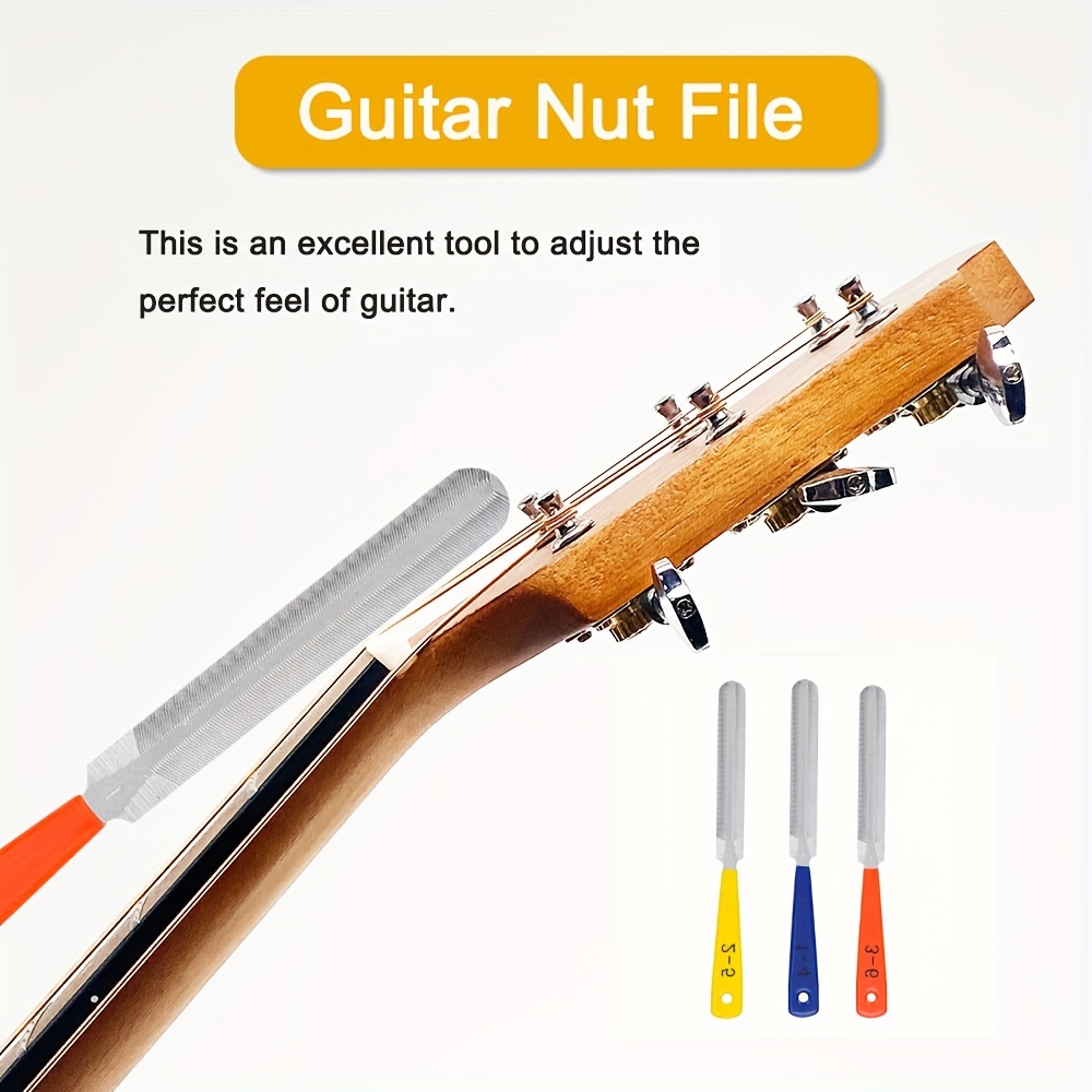 

3pcs Set Of Portable Guitar Nut Files And Fret Crowning Tools For Stringed Instrument Repair-adjust The Feel Of Your Guitar