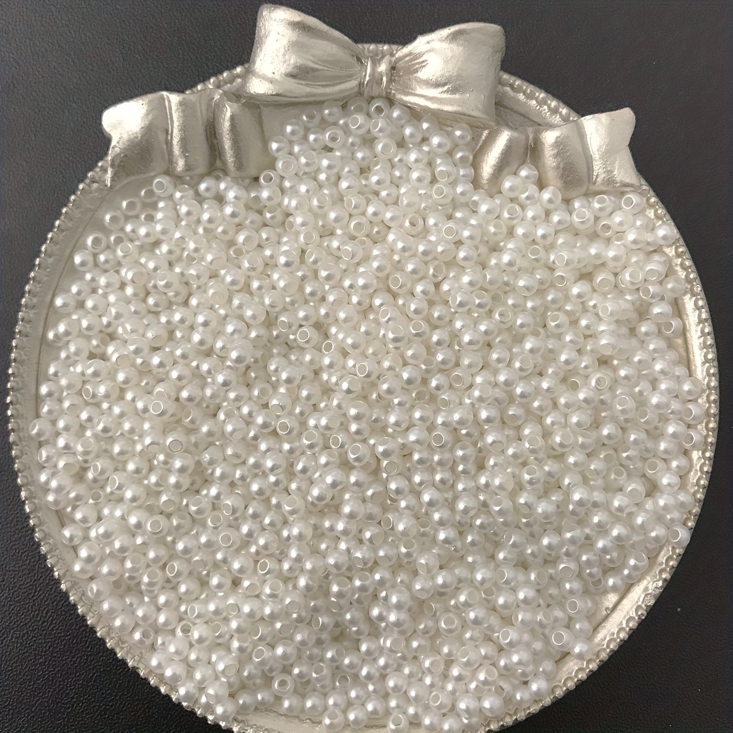 TEMU 500pcs Acrílico con Agujeros - Cuentas Pequeñas de Crema y Puro para Hacer Joyería DIY, Pulseras, Collares, Suministros para Decoración del