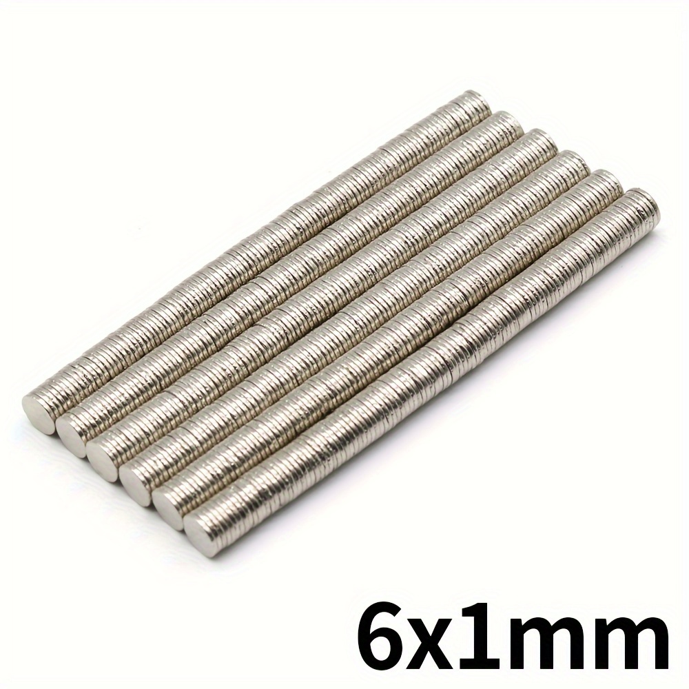 

50pcs Neodymium Magnets, 6mm X 1mm, Strong Round Disc Magnets For Laboratory, Scientific, Industrial Use, Metal Material, High Precision Tools