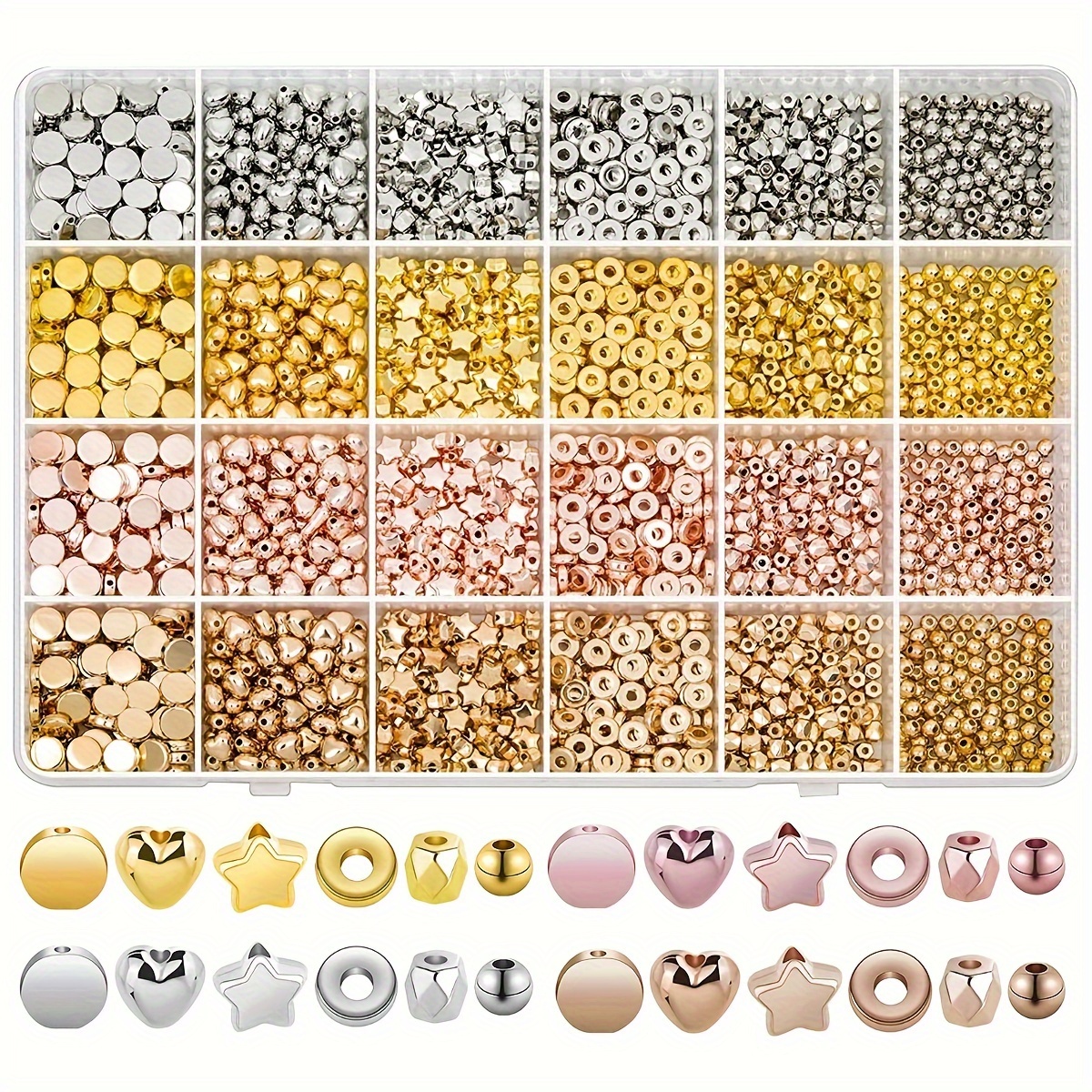 

2260pcs Irregular Shaped Ccb Spacer Beads, Ideal Accessories For Necklace Bracelet Keychain Jewelry