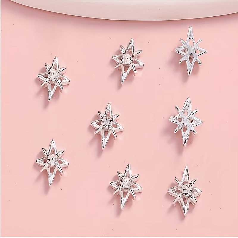 TEMU Un ensemble de 50 strass dorés et argentés style Y2K pour nail art - Bijoux en alliage, convient aux femmes, embellissements d'ongles non