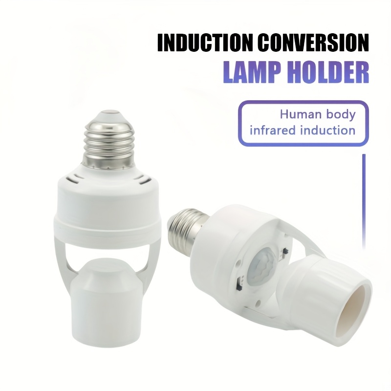 AC85-265V Motion Sensor Lamp Base E27 Switch Socket Adapter Converter Human Body Sensing Infrared Human Body Sensor Light Fixture