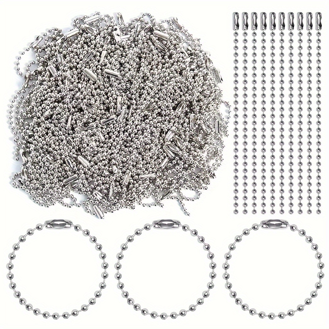 

100pcs 12cm Ball Beads Chain Bulk Tag Chain For Diy Key Chain Bag Decoration Accessories, Ball Beads, Chain, Diy, Decoration Accessories