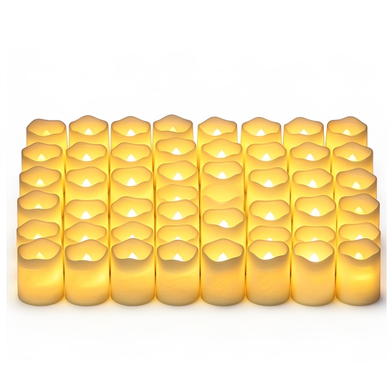 Image of 48-pack Battery-powered Led Tea Lights, Warm Flameless Candles For Halloween, Christmas, Wedding, And Table Decor