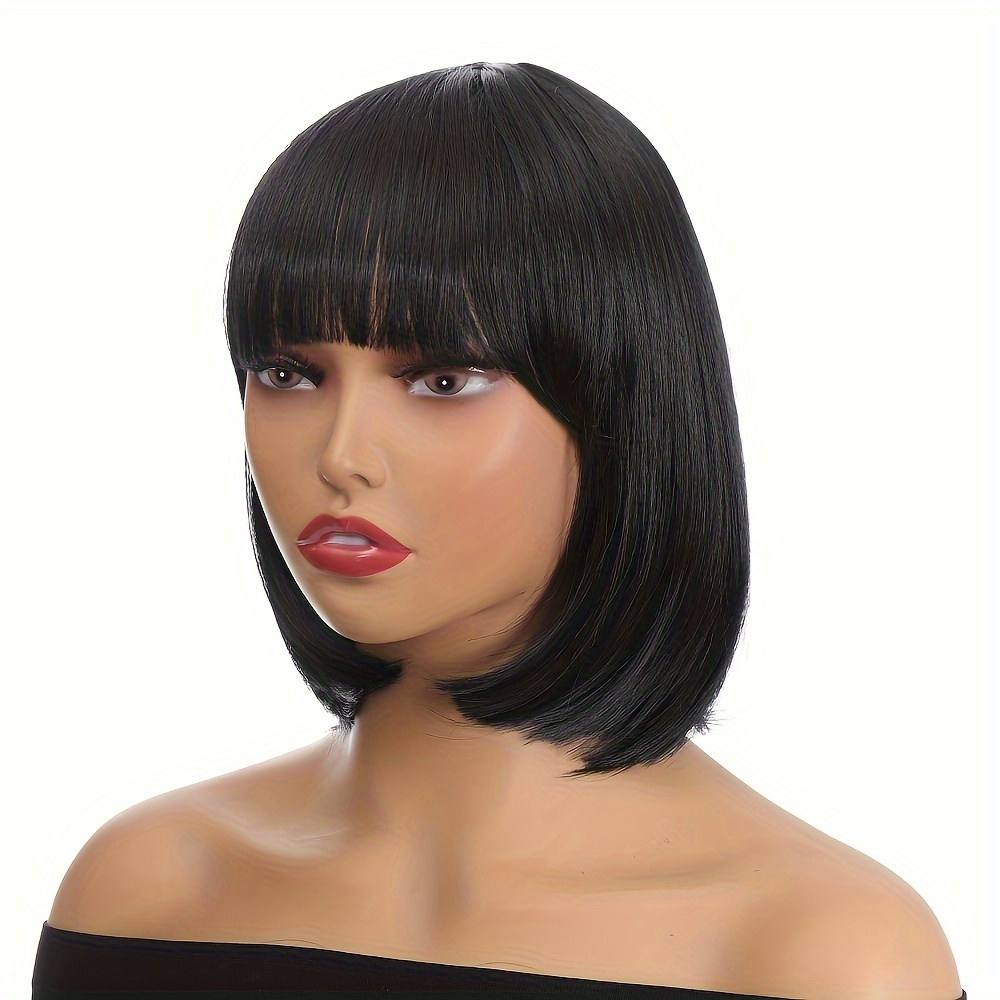 Bob Perücke Damen – Kurz, Mit Pony, Platinblond, Synthetisch, Für Karneval & Mottopartys