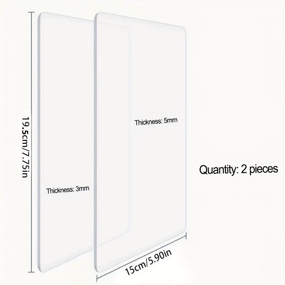 2pcs 3mm/5mm Thick Transparent Plastic Board, Cutting Mat For Die Cutter/paper Cutter/vinyl Cutter [embossing Tool]
