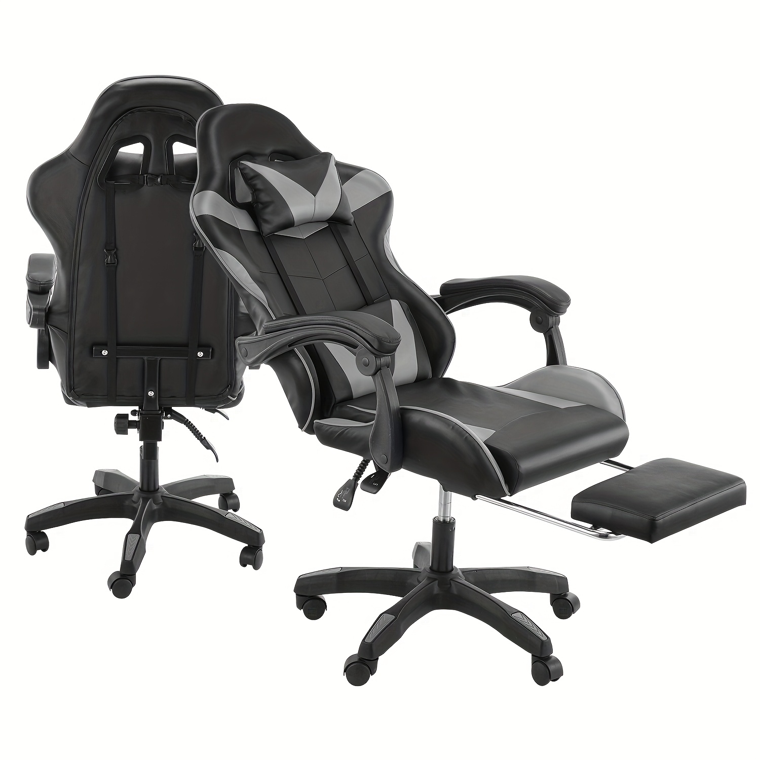 Ergonomische gamingstoel met voetensteun