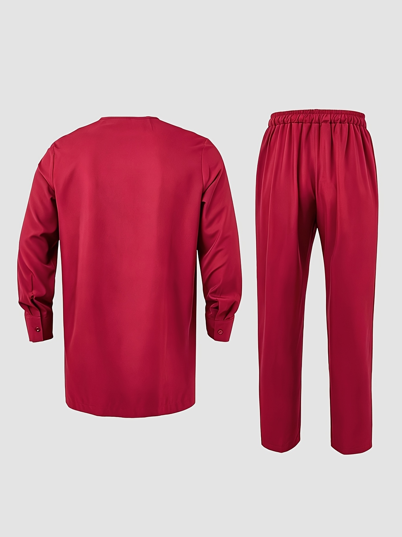 Men's Agbada 3pcs Set, Embroidered Pattern, Crew Neck, Hidden Buttons, Slit Hem with Pockets, Ethnic Pattern Robe, Long-Sleeve Shirt, Drawstring Elastic Waist Pants, Suitable for Banquets, Birthdays, Gatherings, Weddings, Holiday Celebrations, Dates