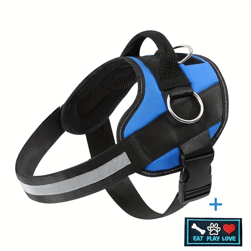 No-pull Reflective Dog Harness - Breathable Adjustable Pet Vest With Handle, & Machine Washable For Safe Outdoor Walking - Prevents Choking, Reduces Pulling And Tugging, Without Battery
