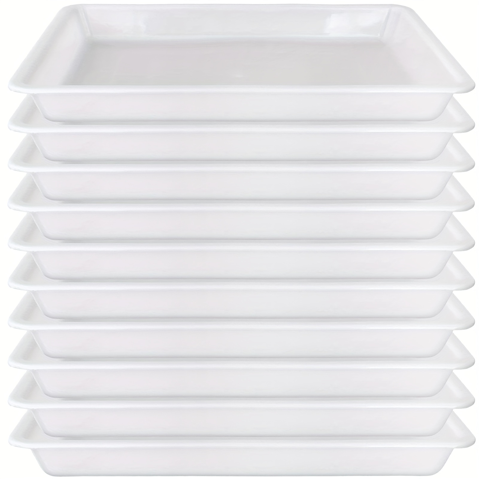 

10-piece White Plastic Art Trays For Crafts, Diy Projects & School Organization - Durable Pp Material Boost Your Diy Game