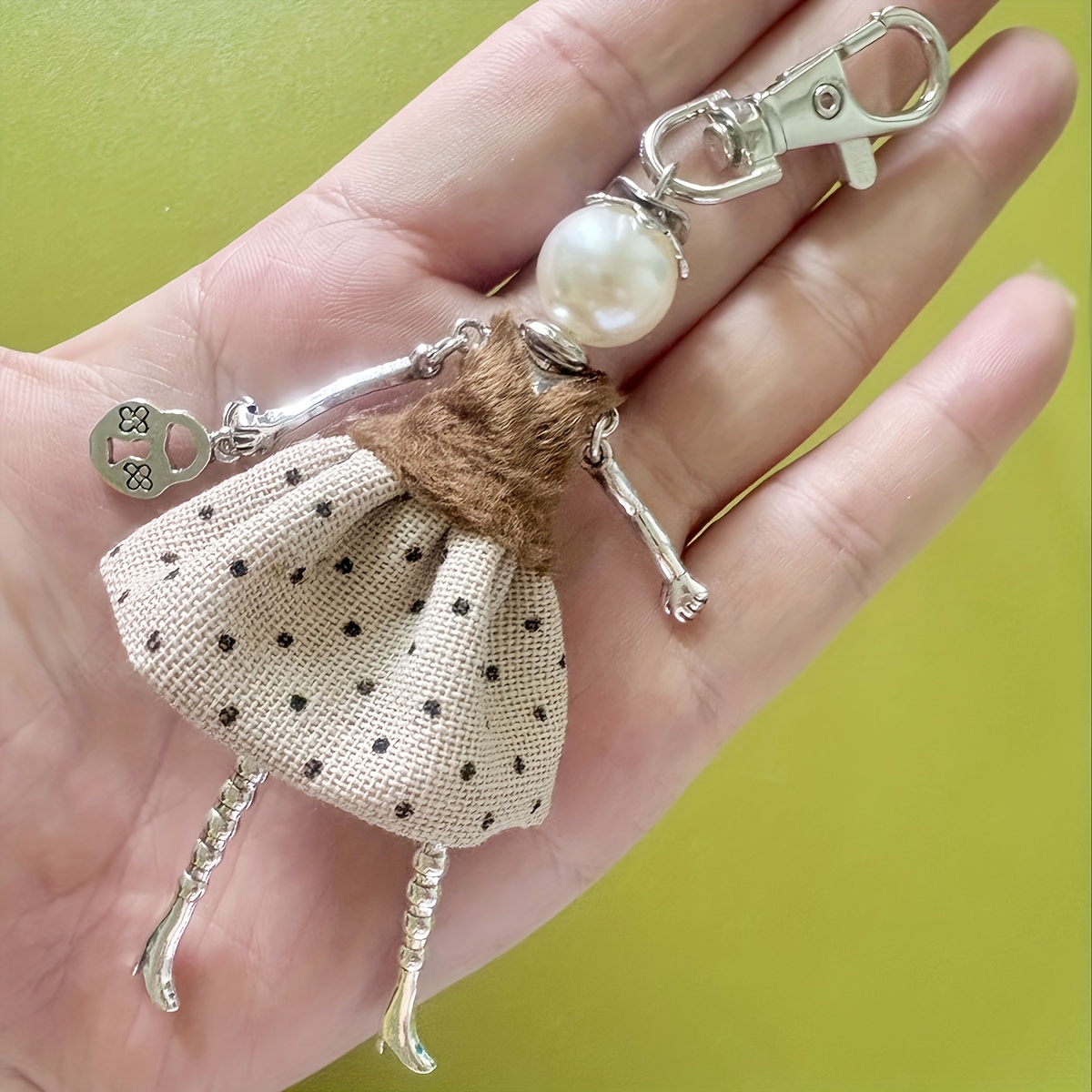 Pearl Keychain With Key Ring - Cute Purse Charm For Women, Girls, Car Accessory, Small Gift