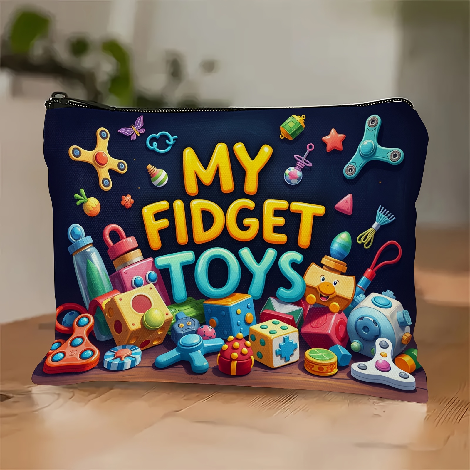 E-shop Meine Kosmetiktasche mit Fidget-Spinner-Spielzeug-Muster, Schönheitswerkzeug-Tasche, Geschenk für Freunde, entspannende stressabbauende Tasche