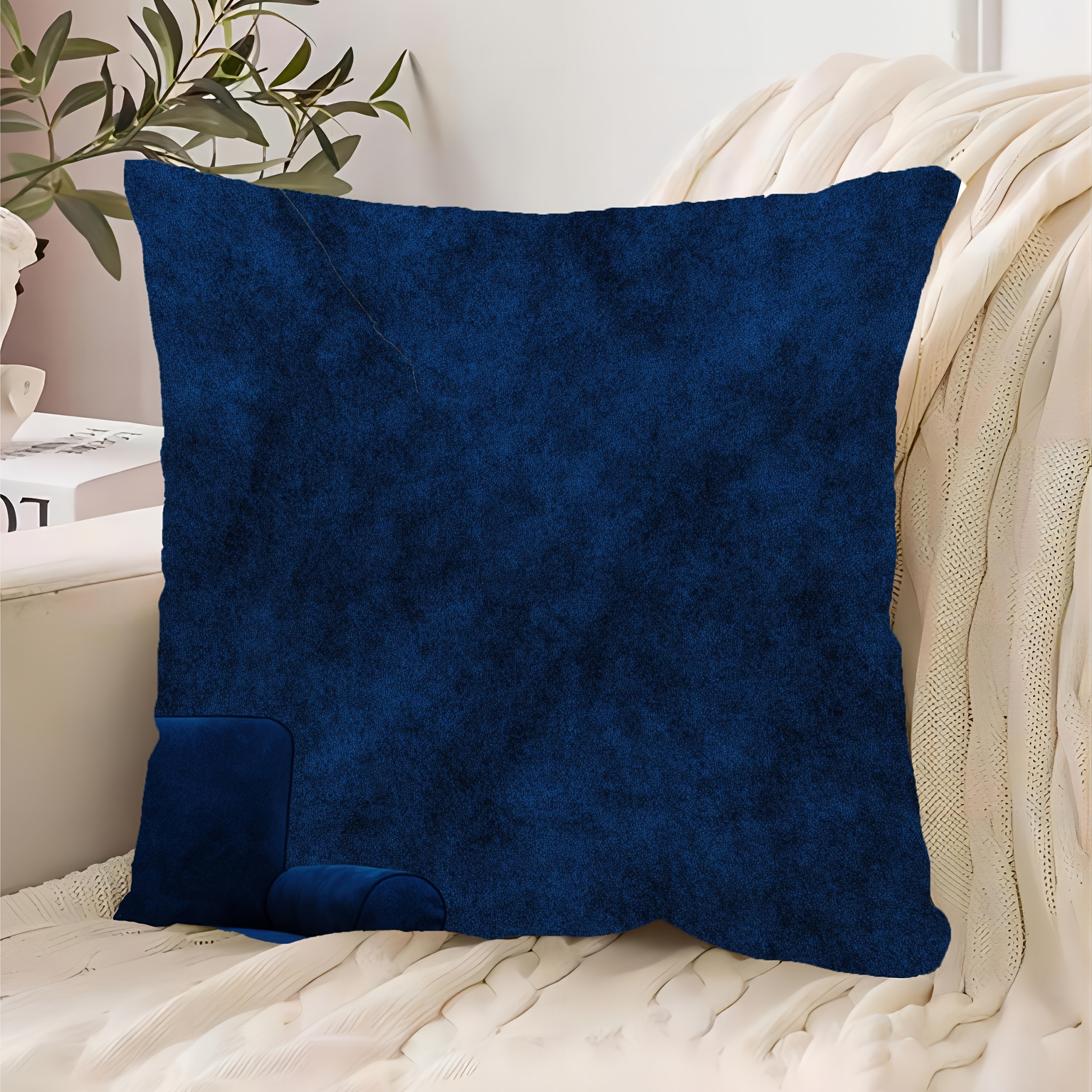 1pc 18x18 inch navy blue velvet decorative pillow retro Temu