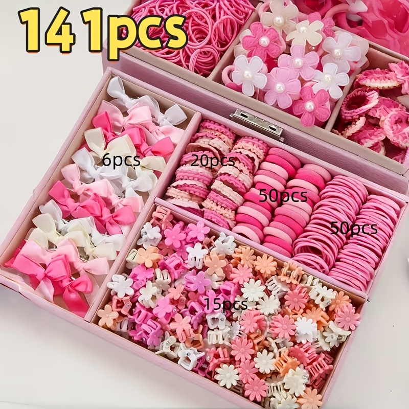 141pcs/684pcs Women's Pink Glitter Set