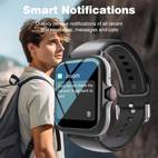 high definition full touchscreen smart watch is unisex supports wireless calls and message notifications features multiple sports remote photography music customizable watch face wallpapers and is compatible with android and iphone devices this multifunctional watch allows for making and receiving calls along with notification features suitable for everyone