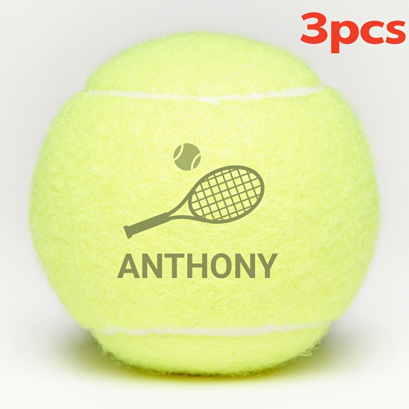 TEMU Custom 1/2/3 Tennis Balls, Tennis Monogram Name Simple Personalized Tennis Balls, Are Decorations Or Gifts For Tennis Players' Birthdays Or