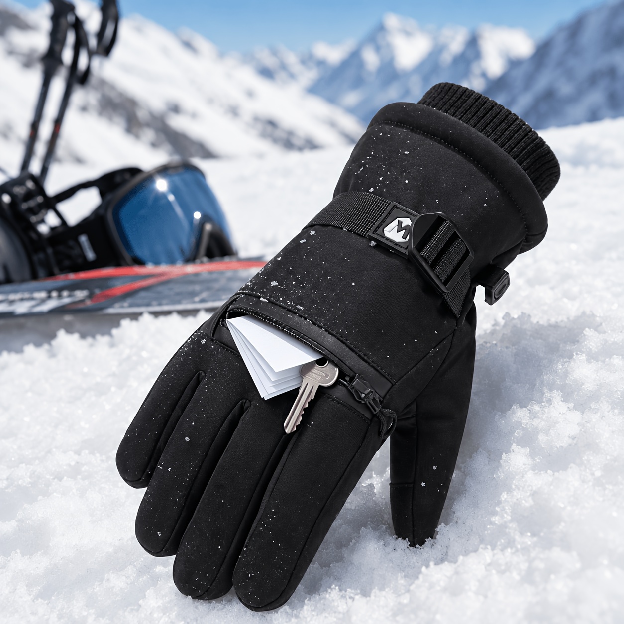 Winter Thickened Warm Ski Gloves, Unisex