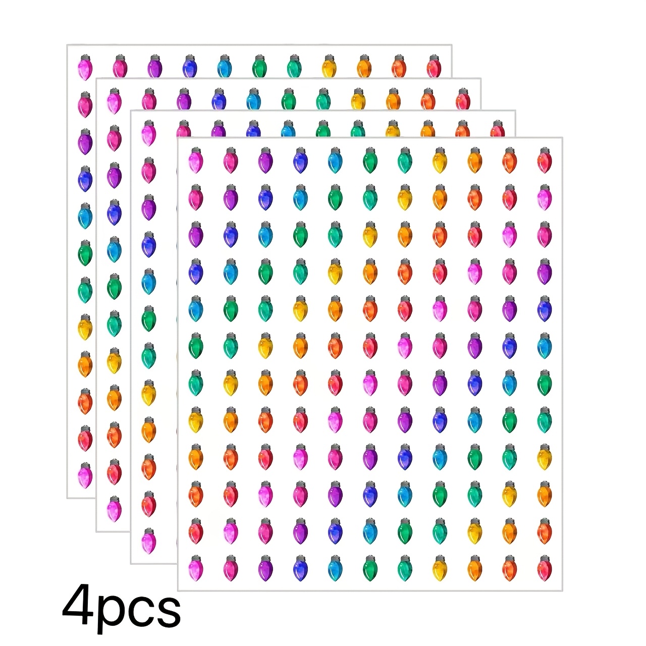TEMU 4 feuilles/ensemble de mini autocollants graffiti lumineux de Noël colorés pour enveloppe, album de scrapbooking, cadeau