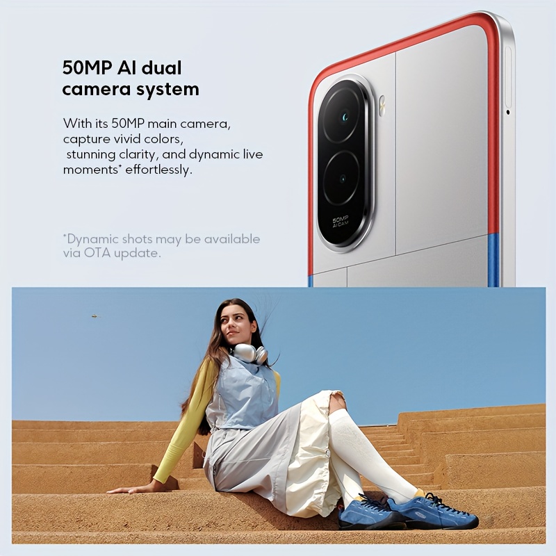 Смартфон POCO M7 Global Edition с Snapdragon® 685 4G мобилна платформа, включващ резолюция 2340 × 1080, 50MP основна камера, 8MP предна камера и 7000mAh (Typ) батерия. Забележка: Зарядното устройство не е включено. Работи с Xiaomi Hyperos 2