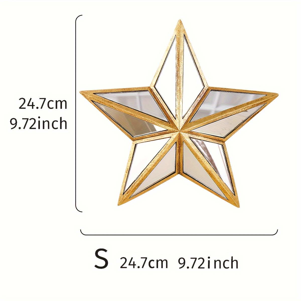 TEMU 1 pezzo Dimensioni 9,7x9,7 pollici, Grande Dimensione 12,2x12,2 pollici, Decorazione Murale Specchio in Vetro con Materiale Resina 3D a Forma di