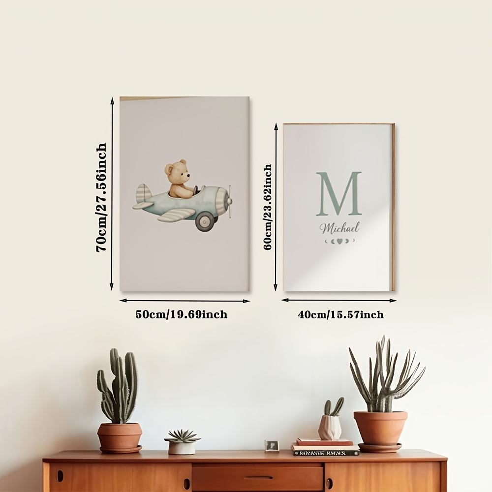 3pcs Personalized Teddy Bear Artwork Set